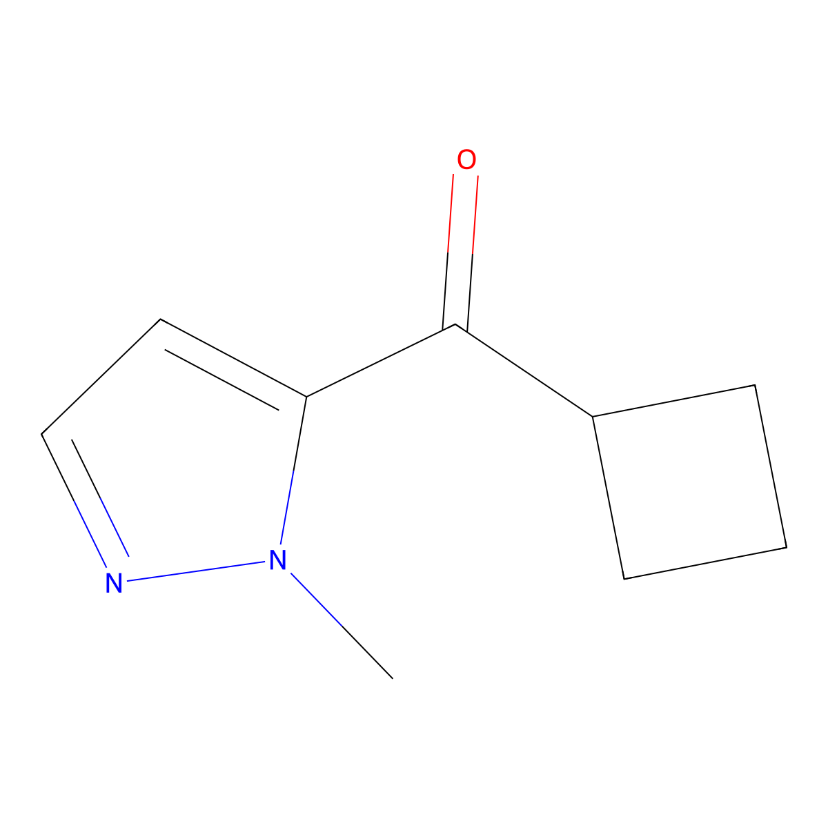 cyclobutyl(1-methyl-1H-pyrazol-5-yl)methanone molecular structure, CAS 1470583-43-7