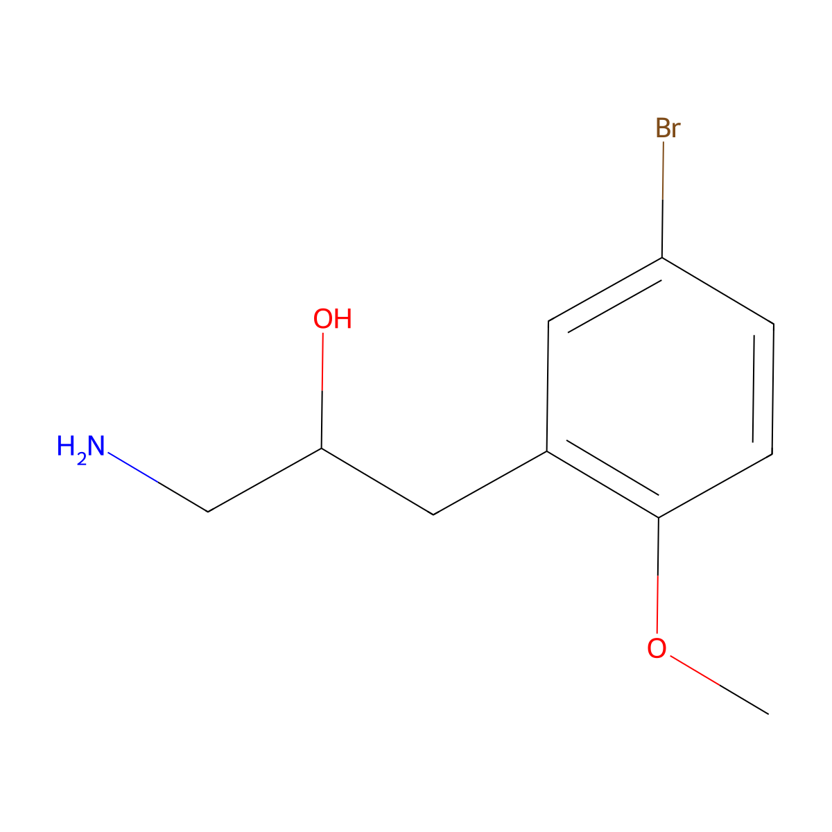 1-Amino-3-(5-bromo-2-methoxyphenyl)propan-2-ol molecular structure, CAS 1470583-53-9
