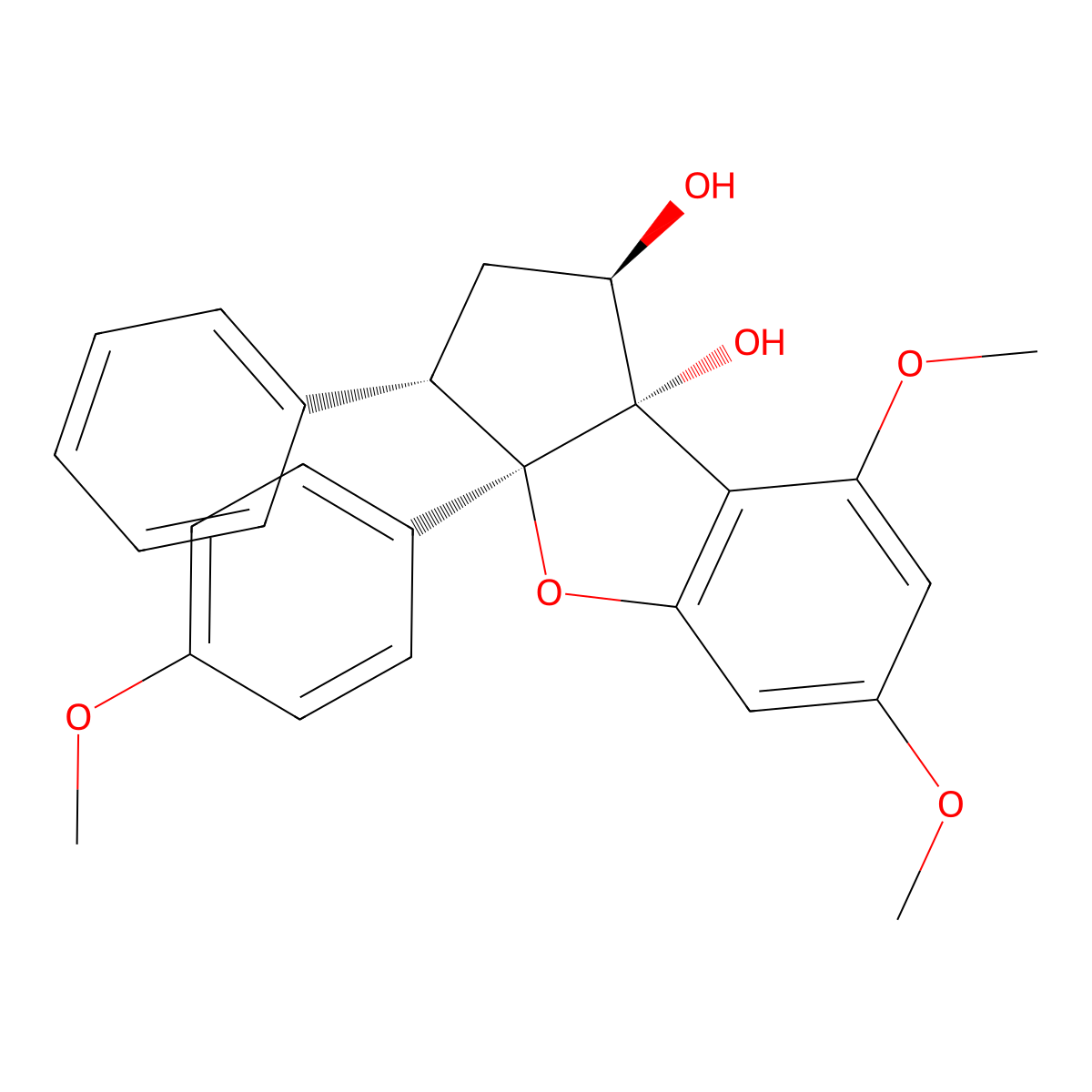 Rocaglaol molecular structure, CAS 147059-46-9