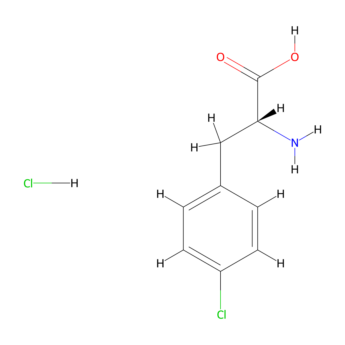 4-Chloro-D-phenylalanine Hydrochloride molecular structure, CAS 147065-05-2