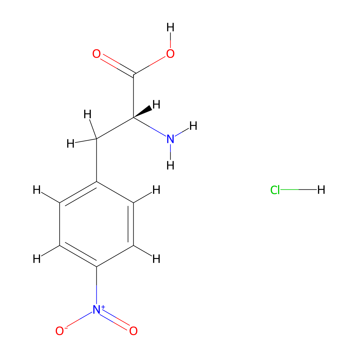 4-Nitro-D-phenylalanine hydrochloride molecular structure, CAS 147065-06-3