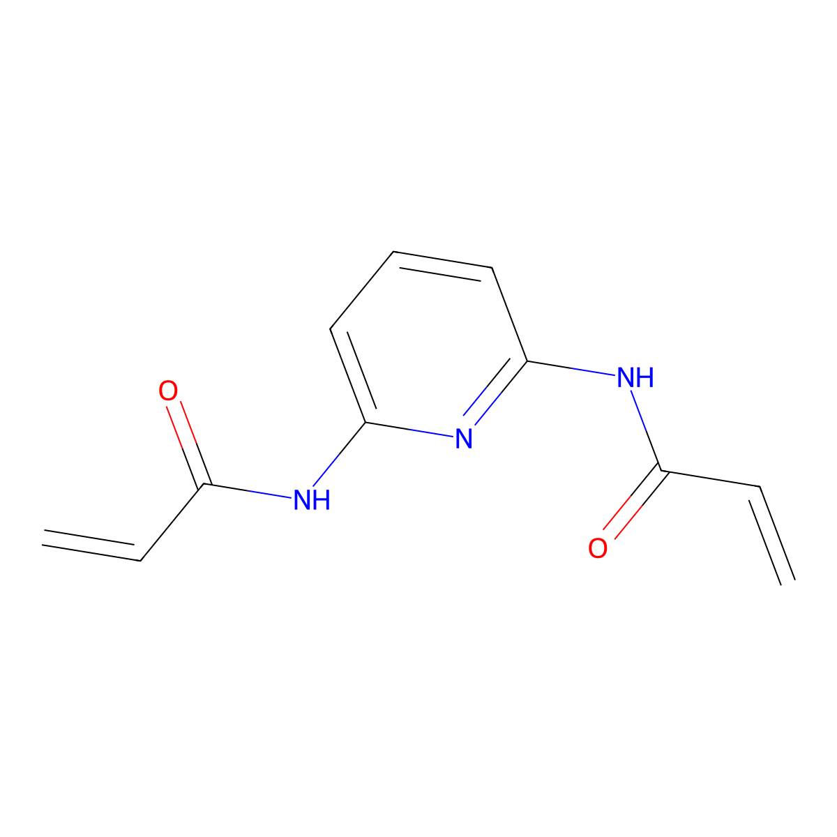 N,N'-pyridine-2,6-diylbisacrylamide molecular structure, CAS 147075-91-0