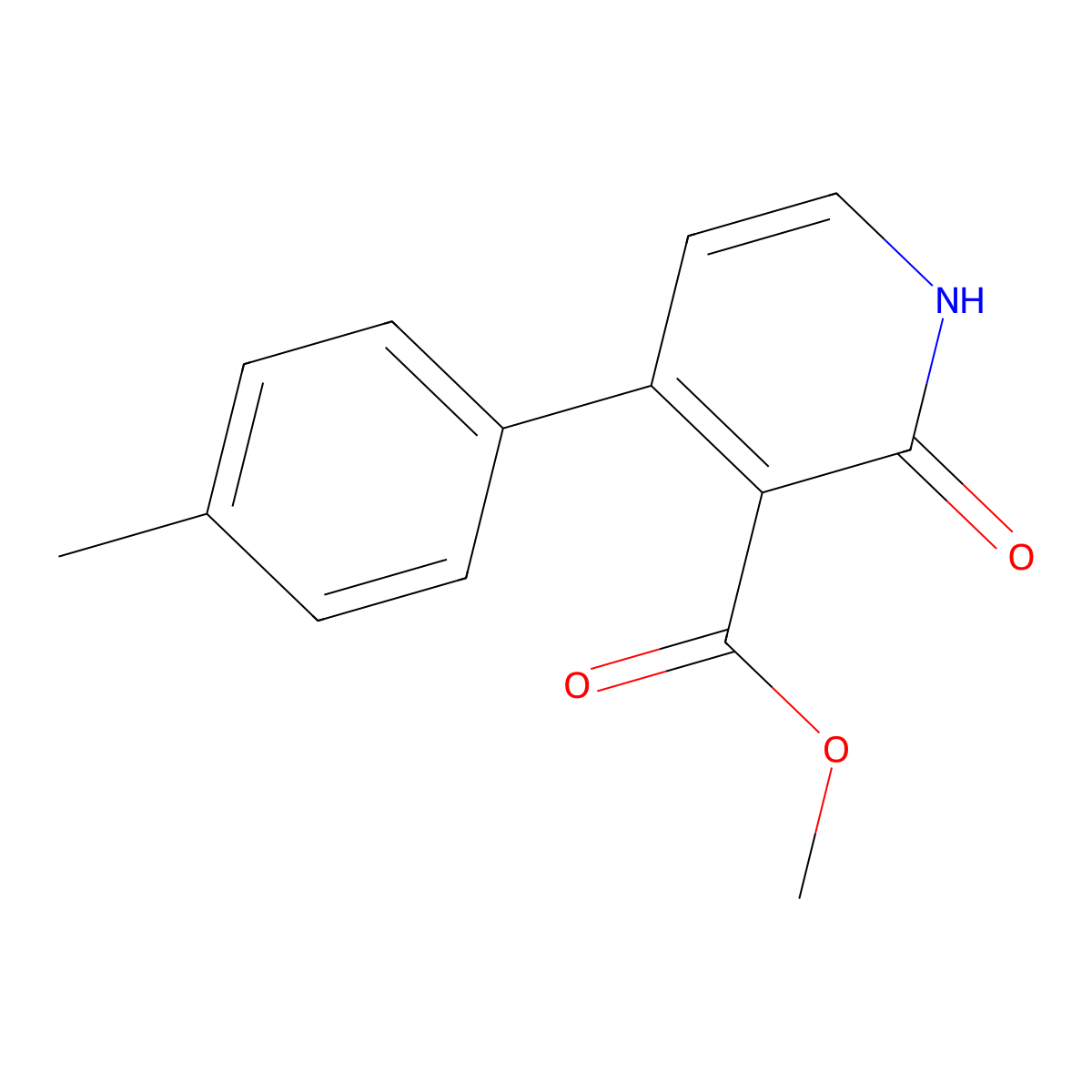 2-Hydroxy-4-p-tolyl-nicotinic acid methyl ester molecular structure, CAS 147078-60-2