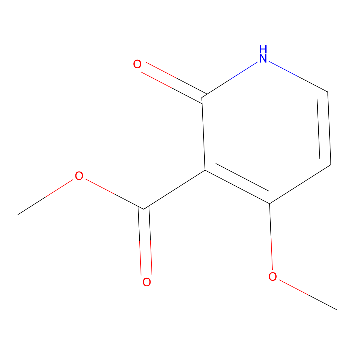Methyl 4-methoxy-2-oxo-1,2-dihydropyridine-3-carboxylate molecular structure, CAS 147078-66-8