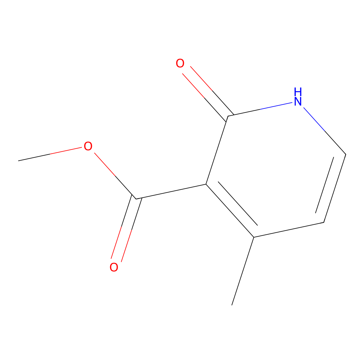 Methyl 4-methyl-2-oxo-1,2-dihydropyridine-3-carboxylate molecular structure, CAS 147078-67-9