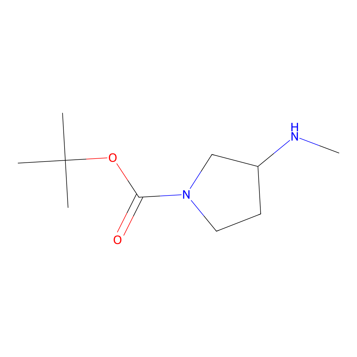 tert-butyl (3S)-3-(methylamino)pyrrolidine-1-carboxylate molecular structure, CAS 147081-59-2
