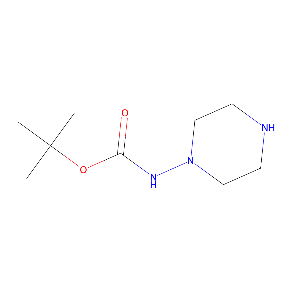 tert-Butyl piperazin-1-ylcarbamate molecular structure, CAS 147081-80-9