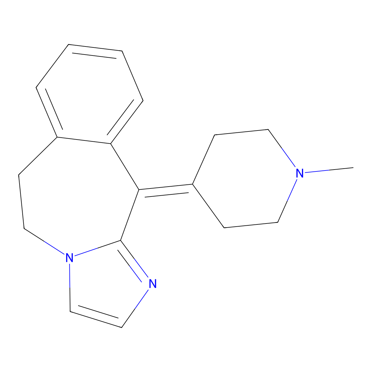 6,11-Dihydro-11-(1-methyl-4-piperidinylidene)-5H-imidazo[2,1-b][3]benzazepine molecular structure, CAS 147083-36-1