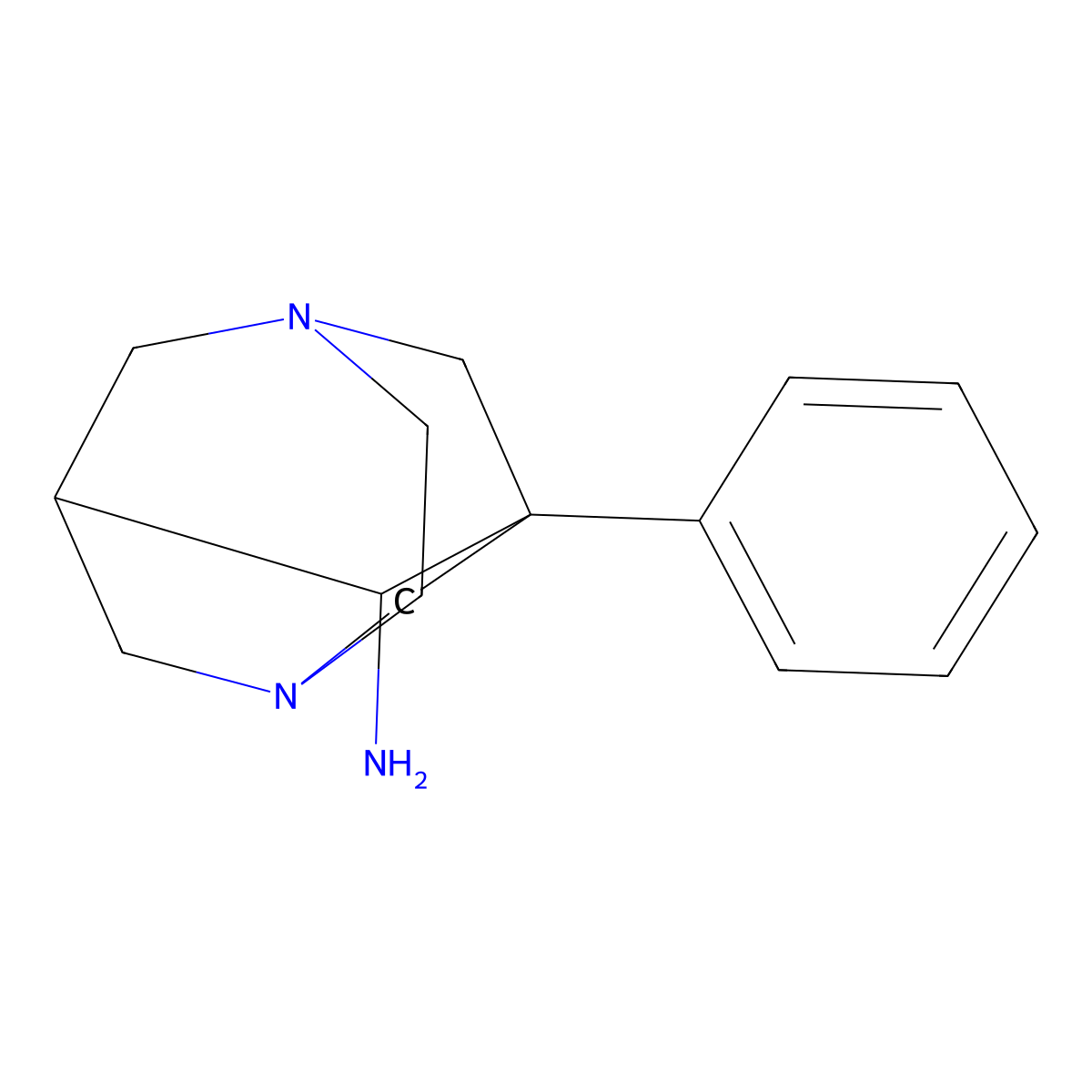 1-Phenyl-3,6-diazatricyclo[4.3.1.1~3,8~]undecan-9-amine molecular structure, CAS 147084-69-3