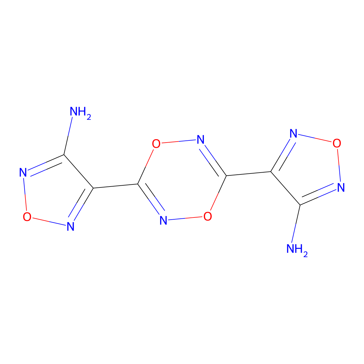 1,2,5-Oxadiazol-3-amine, 4,4'-(1,4,2,5-dioxadiazine-3,6-diyl)bis- molecular structure, CAS 147085-15-2