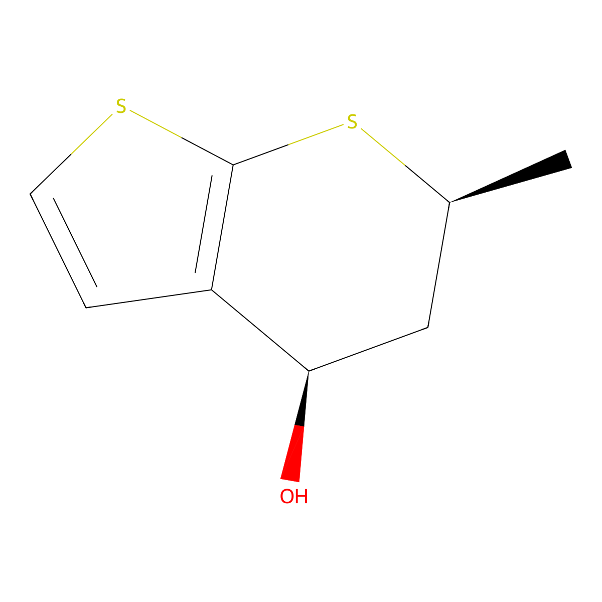 (4R,6S)-6-Methyl-5,6-dihydro-4H-thieno[2,3-b]thiopyran-4-ol molecular structure, CAS 147086-80-4