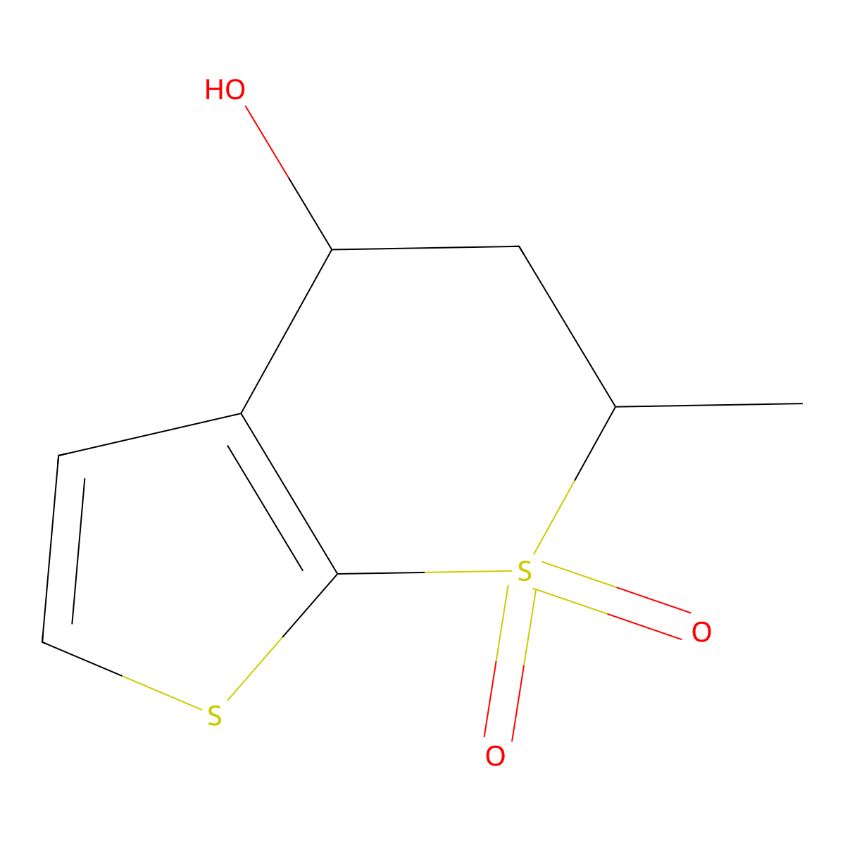5,6-Dihydro-6-methyl-4H-thieno(2,3-b)thiopyran-4-ol 7,7-dioxide, (4S,6S)- molecular structure, CAS 147086-81-5