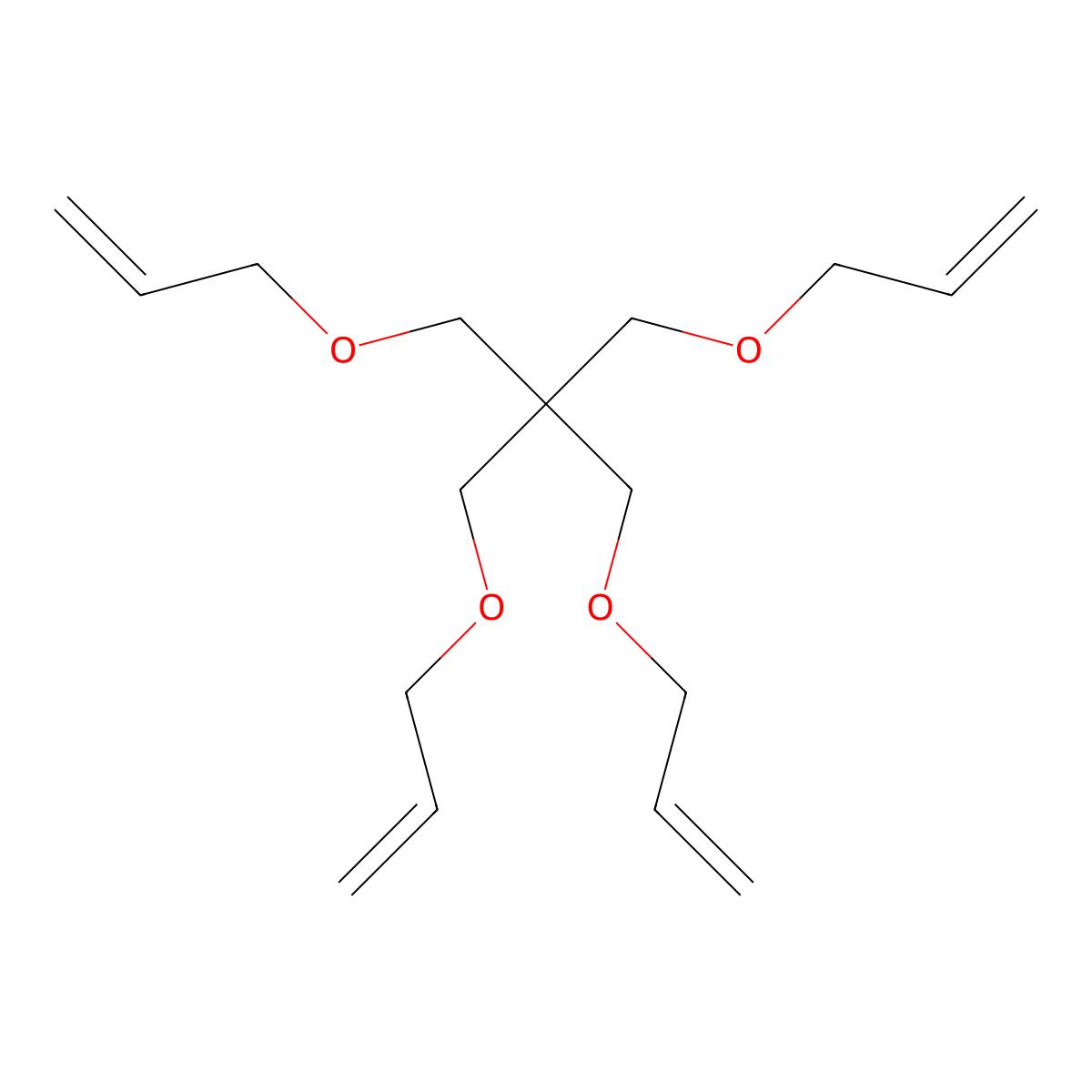 3,3'-((2,2-Bis((allyloxy)methyl)-1,3-propanediyl)bis(oxy))dipropene molecular structure, CAS 1471-18-7
