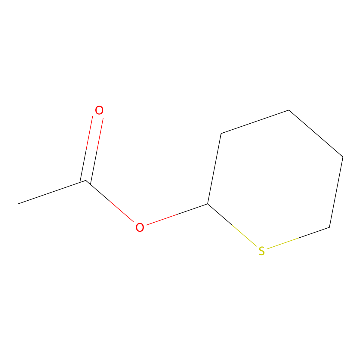Acetic acid tetrahydro-2H-thiopyran-2-YL ester molecular structure, CAS 14711-62-7