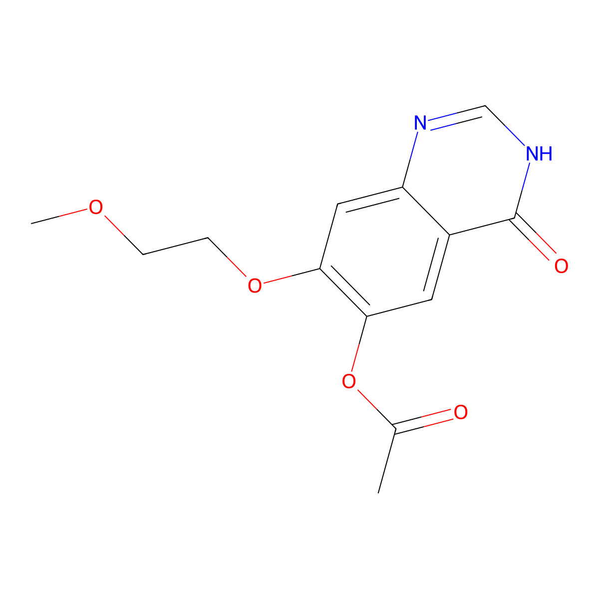 7-(2-Methoxyethoxy)-4-oxo-1,4-dihydroquinazolin-6-yl acetate molecular structure, CAS 1471101-27-5