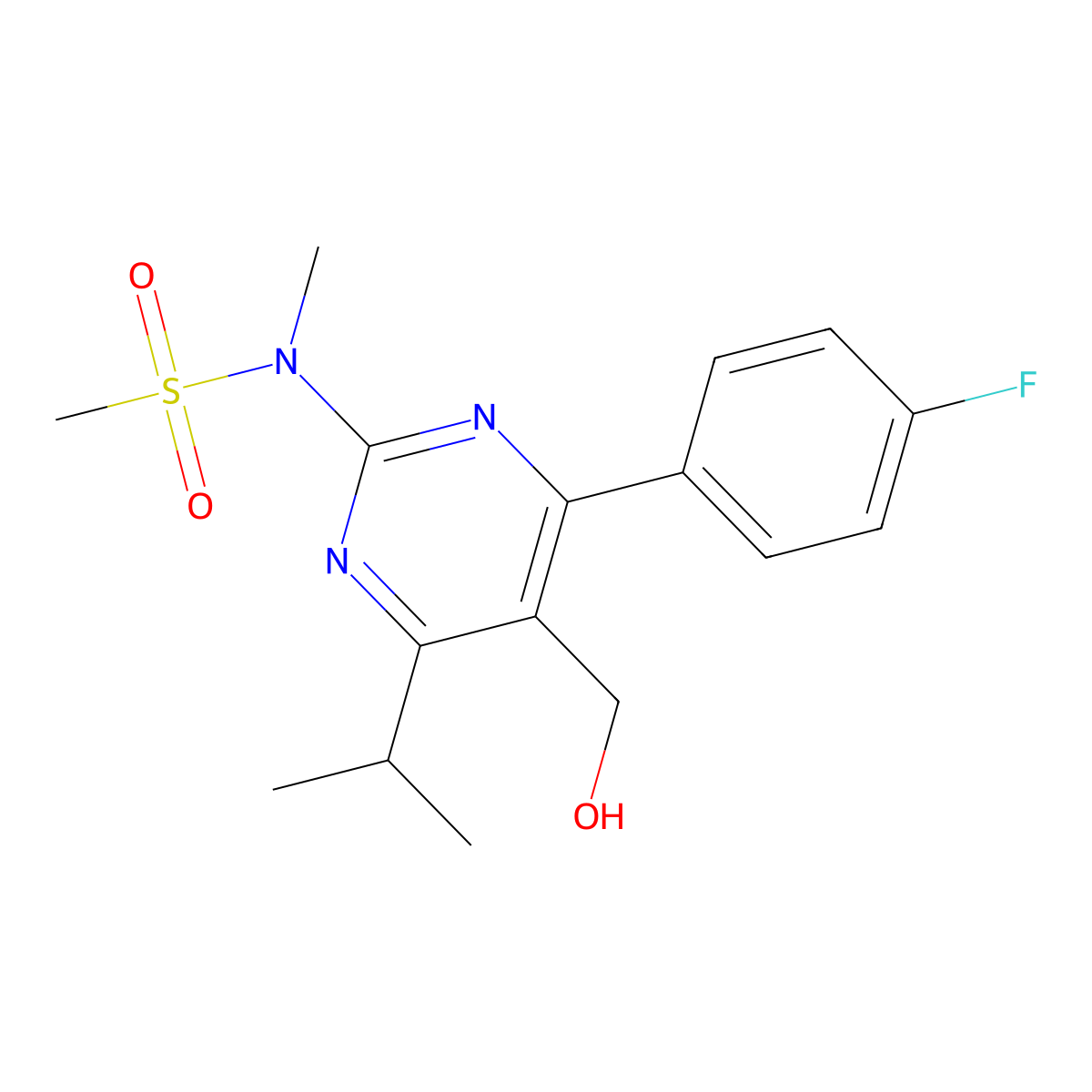 N-(4-(4-fluorophenyl)-5-(hydroxymethyl)-6-isopropylpyrimidin-2-yl)-N-methylmethanesulfonamide molecular structure, CAS 147118-36-3