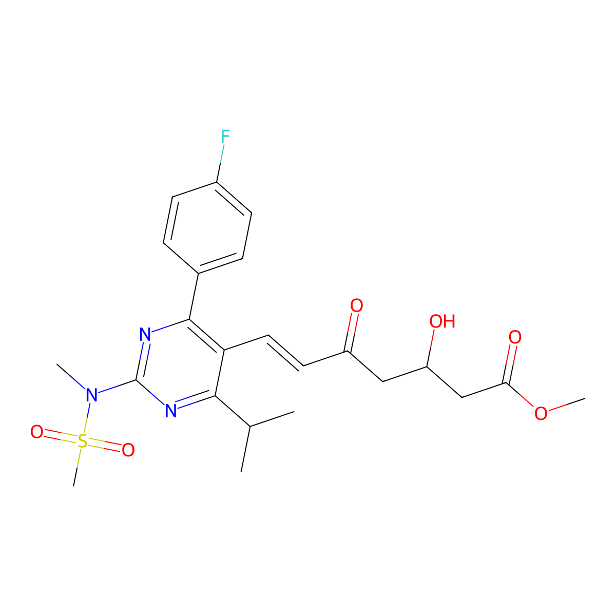 (R,E)-Methyl 7-[4-(4-fluorophenyl)-6-isopropyl-2-(N-methylmethylsulfonamido)pyrimidin-5-yl]-3-hydroxy-5-oxohept-6-enoate molecular structure, CAS 147118-39-6