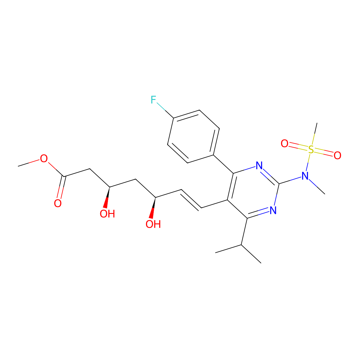 Rosuvastatin methyl ester molecular structure, CAS 147118-40-9