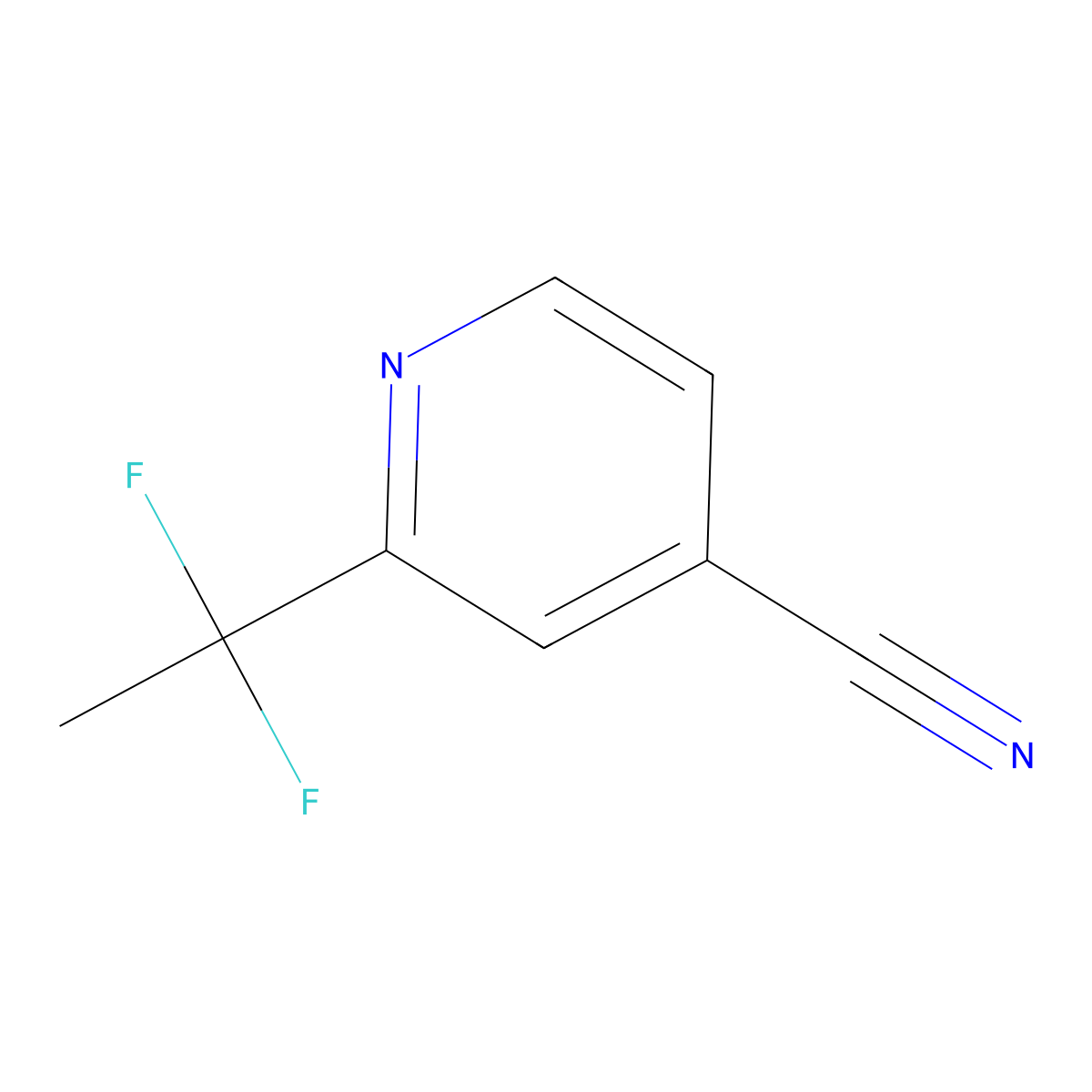 2-(1,1-Difluoroethyl)pyridine-4-carbonitrile molecular structure, CAS 1471186-46-5