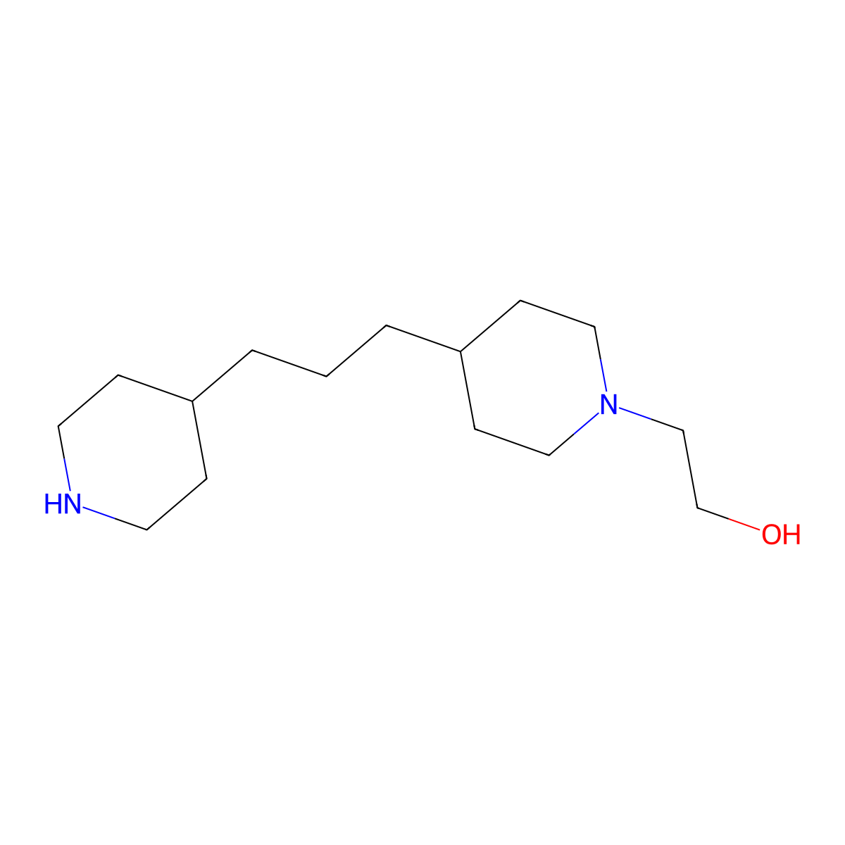 4-(3-(4-Piperidyl)propyl)piperidine-1-ethanol molecular structure, CAS 14712-23-3