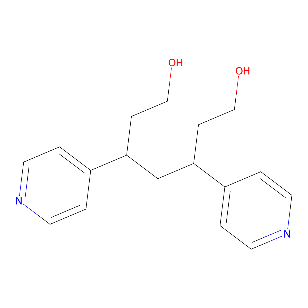3,5-Bis(pyridin-4-yl)heptane-1,7-diol molecular structure, CAS 14712-66-4