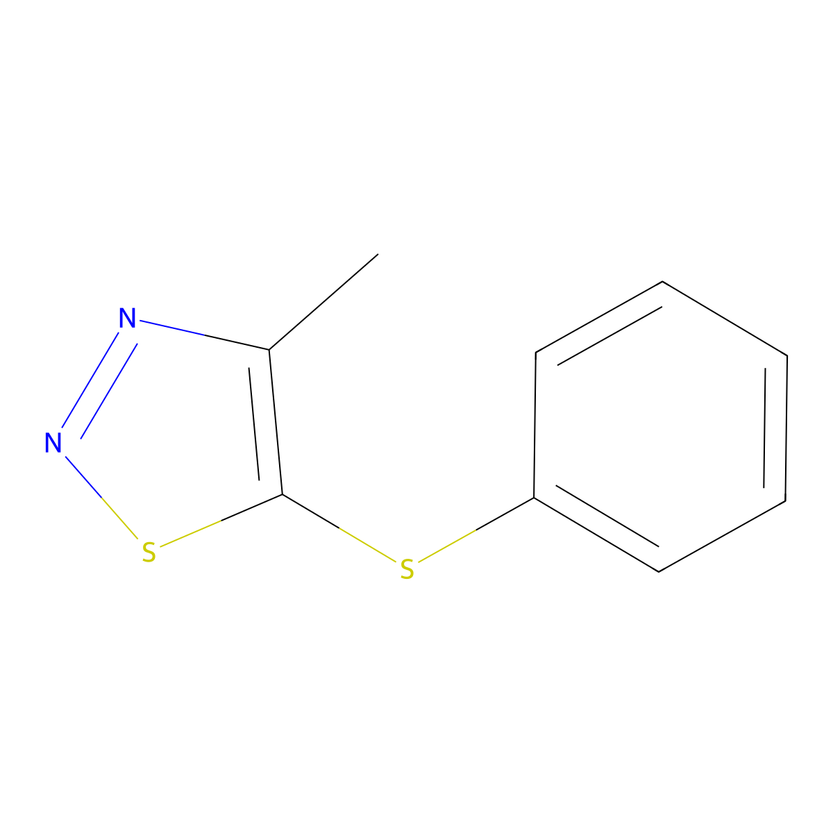 4-Methyl-5-(phenylsulfanyl)-1,2,3-thiadiazole molecular structure, CAS 147123-18-0