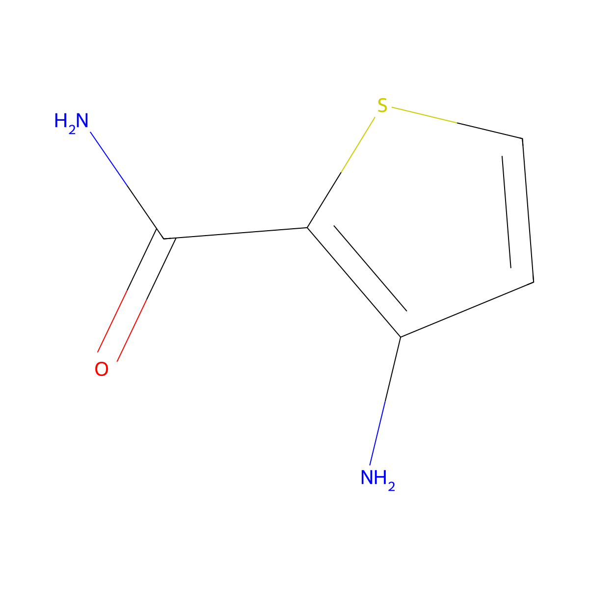 3-Aminothiophene-2-carboxamide molecular structure, CAS 147123-47-5