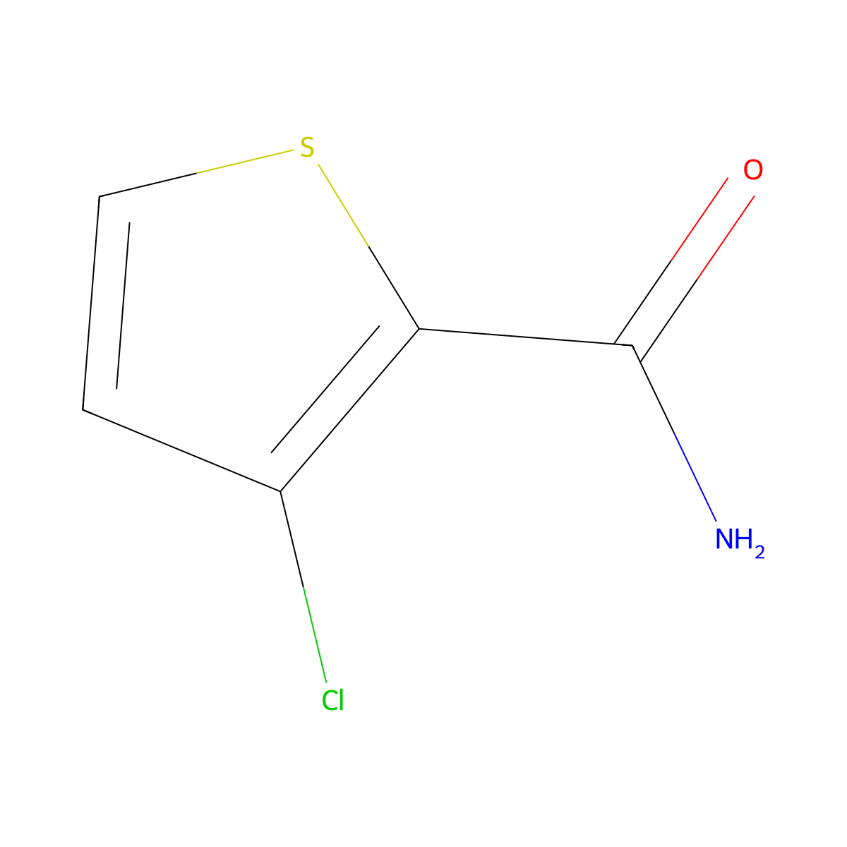 3-Chloro-2-thiophenecarboxamide molecular structure, CAS 147123-68-0