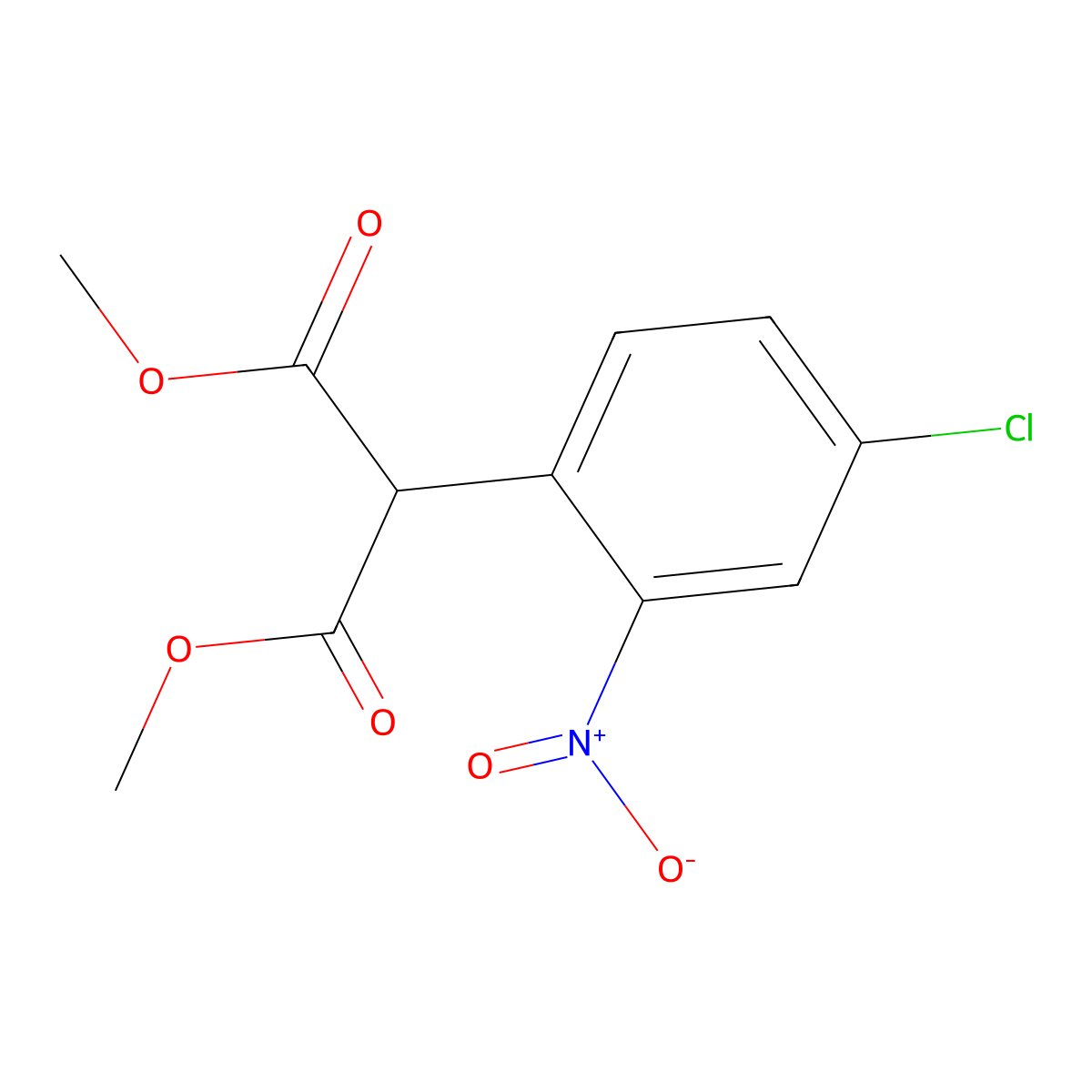 Dimethyl 2-(4-chloro-2-nitrophenyl)malonate molecular structure, CAS 147124-32-1