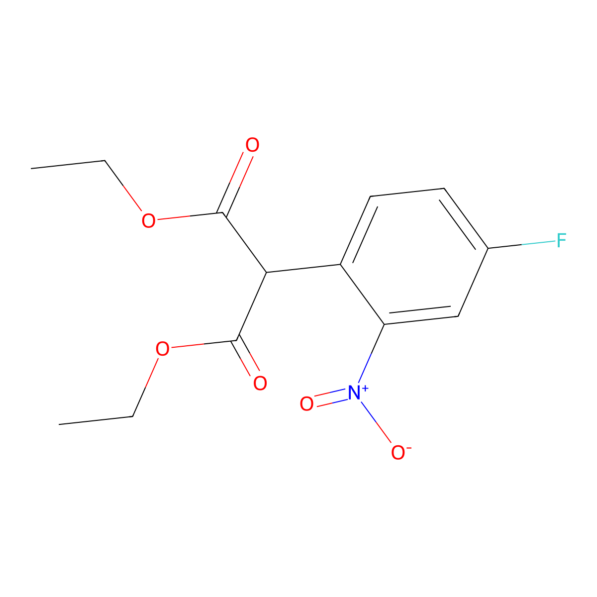 Diethyl 2-(4-fluoro-2-nitrophenyl)malonate molecular structure, CAS 147124-35-4