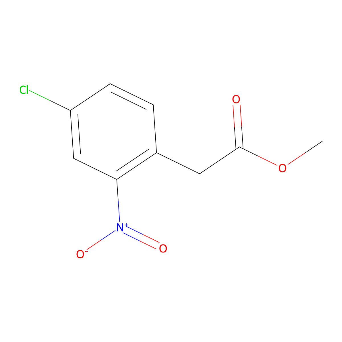 Methyl 2-(4-chloro-2-nitrophenyl)acetate molecular structure, CAS 147124-37-6
