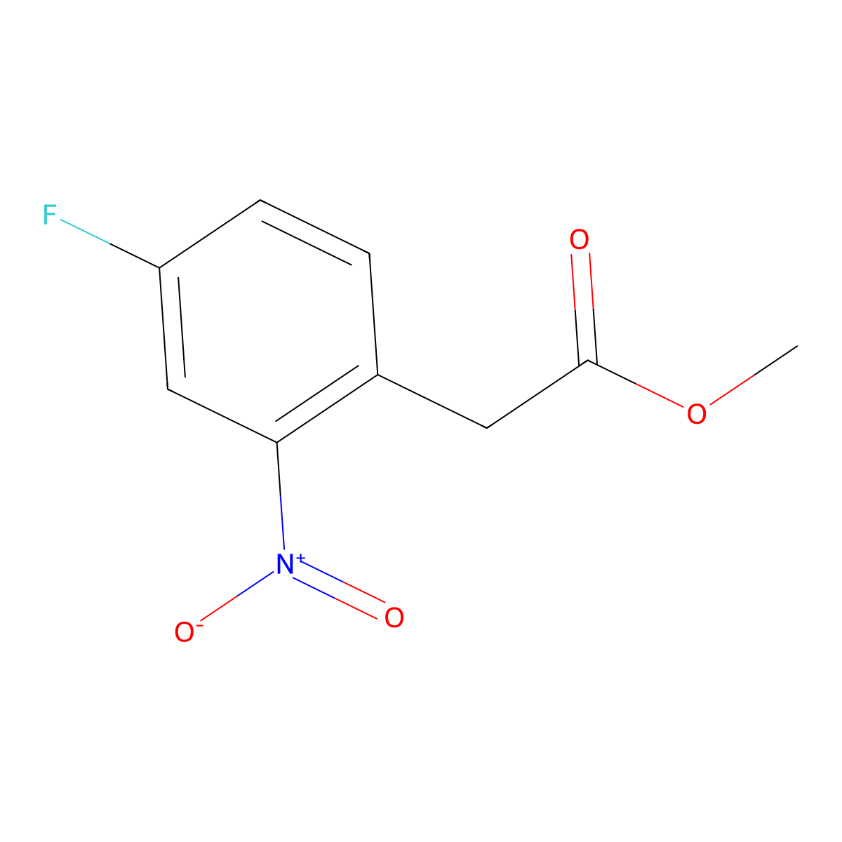 Methyl 2-(4-fluoro-2-nitrophenyl)acetate molecular structure, CAS 147124-38-7