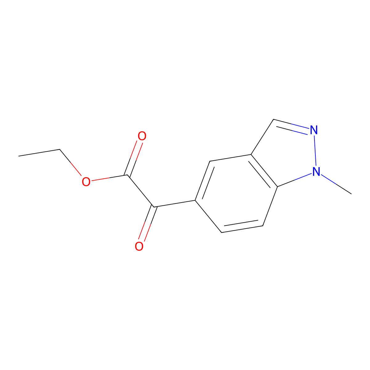 ethyl 2-(1-methyl-1H-indazol-5-yl)-2-oxoacetate molecular structure, CAS 1471259-00-3