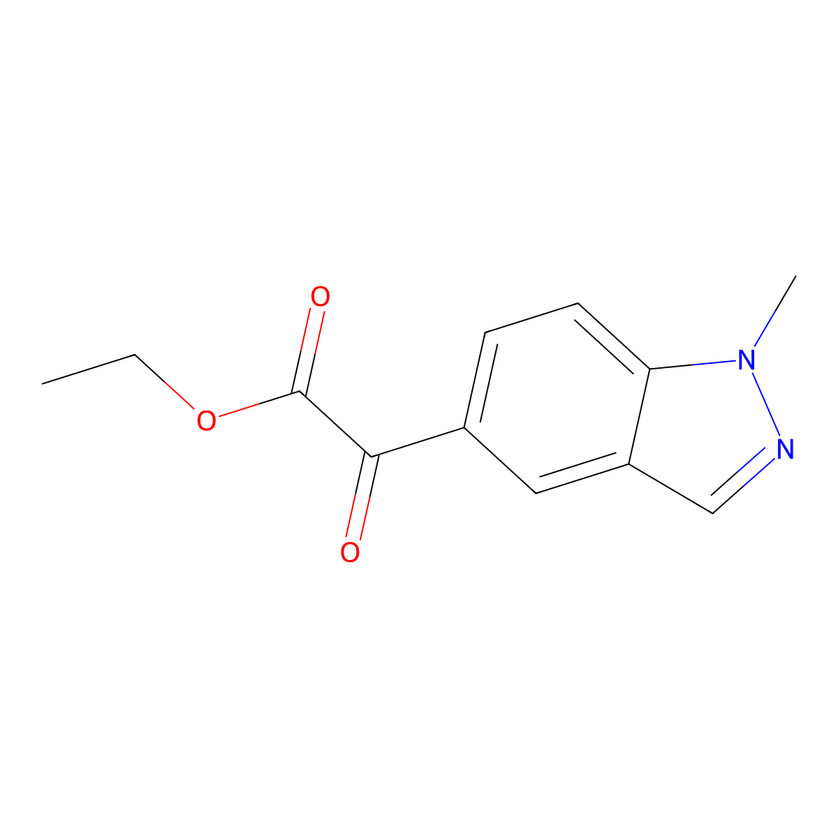 ethyl 2-(1-methyl-1H-indazol-5-yl)-2-oxoacetate molecular structure, CAS 1471259-00-3