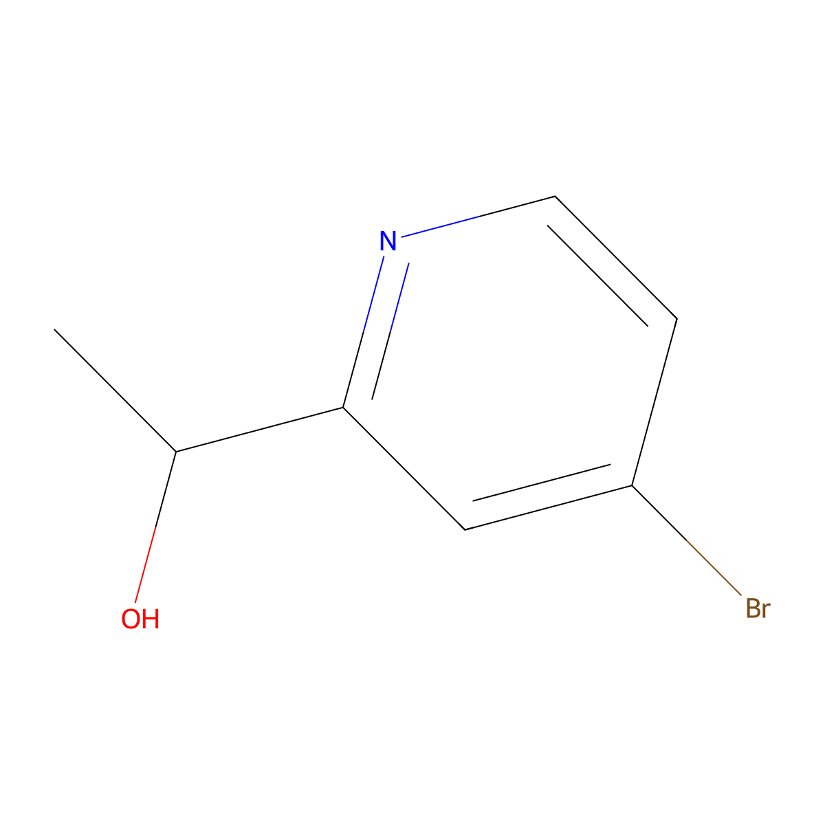 4-Bromo-2-(1-hydroxyethyl)pyridine molecular structure, CAS 1471260-48-6