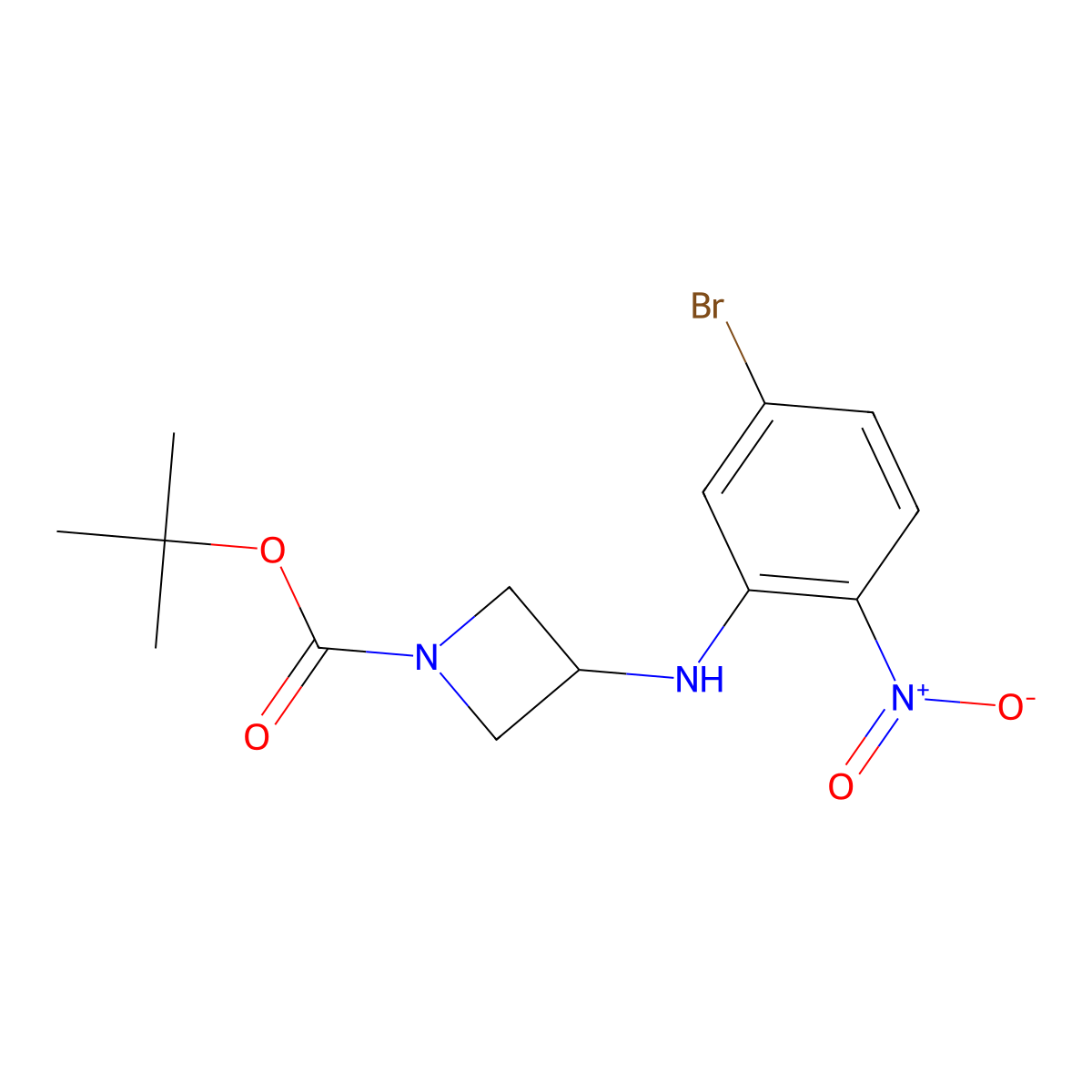 Tert-butyl 3-(5-bromo-2-nitro-anilino)azetidine-1-carboxylate molecular structure, CAS 1471262-47-1