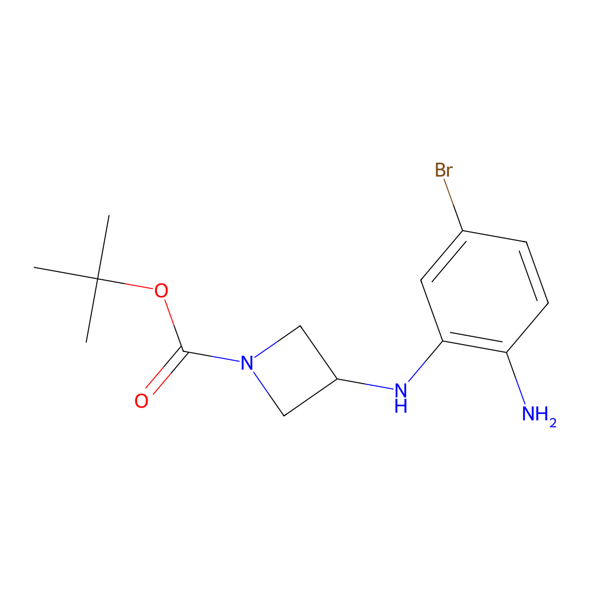 Tert-butyl 3-((2-amino-5-bromophenyl)amino)azetidine-1-carboxylate molecular structure, CAS 1471262-49-3