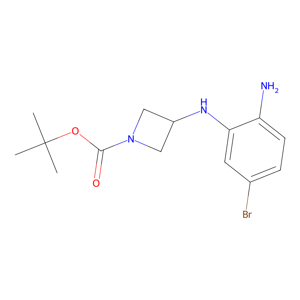 Tert-butyl 3-((2-amino-5-bromophenyl)amino)azetidine-1-carboxylate molecular structure, CAS 1471262-49-3