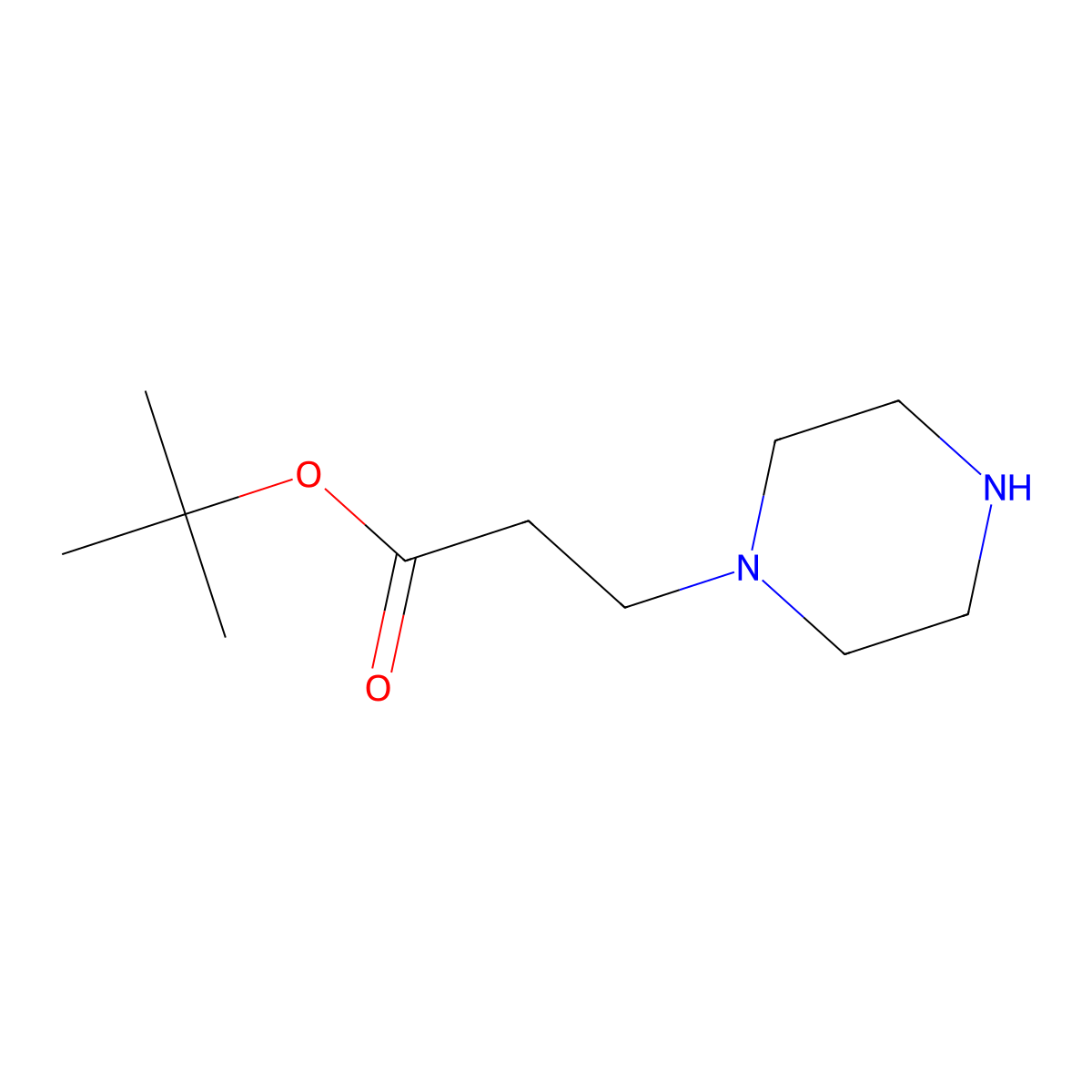 Tert-butyl 3-(piperazin-1-yl)propanoate molecular structure, CAS 147135-94-2