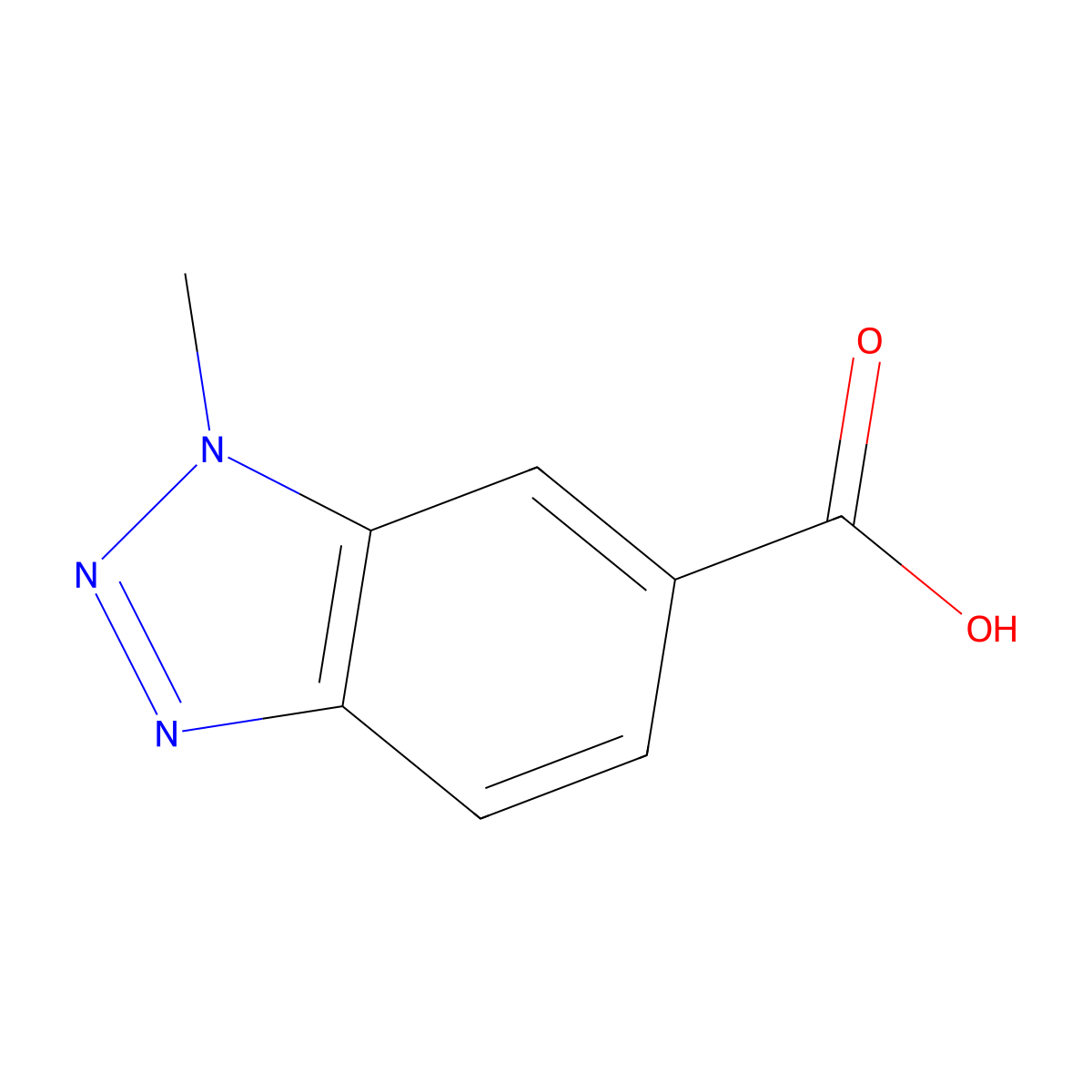 1-methyl-1H-1,2,3-benzotriazole-6-carboxylic acid molecular structure, CAS 147137-39-1
