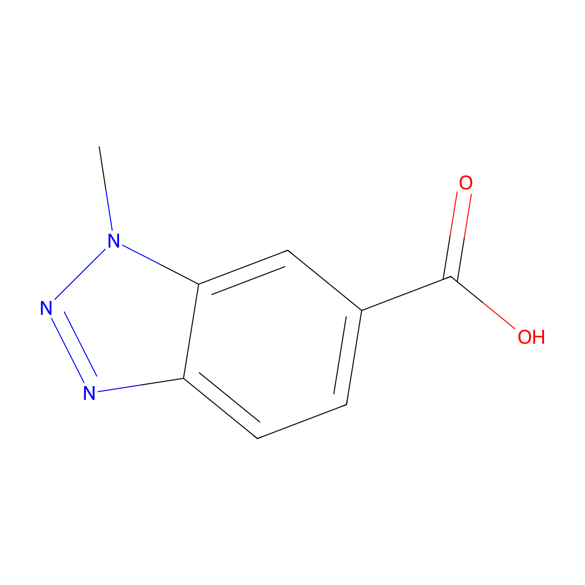 1-methyl-1H-1,2,3-benzotriazole-6-carboxylic acid molecular structure, CAS 147137-39-1
