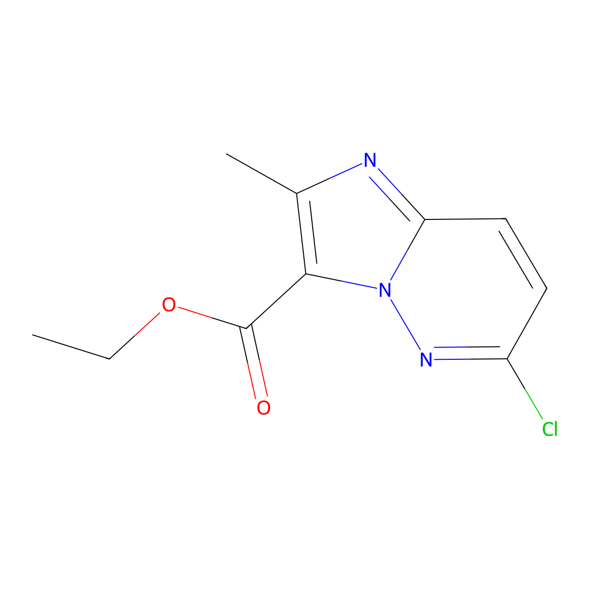 Ethyl 6-chloro-2-methylimidazo[1,2-b]pyridazine-3-carboxylate molecular structure, CAS 14714-18-2