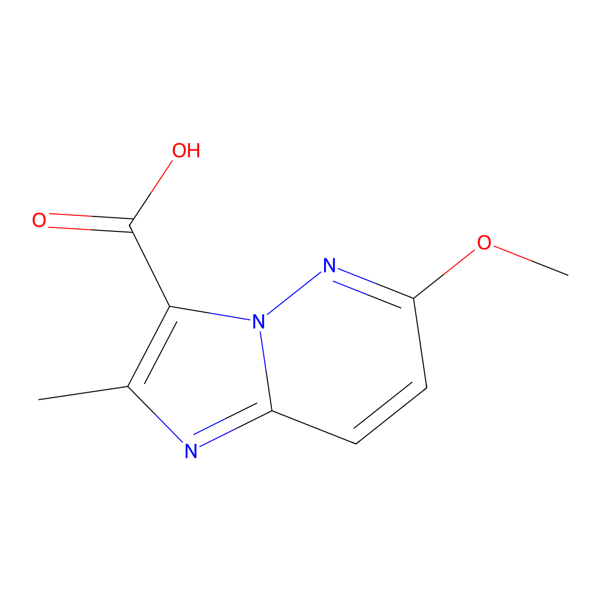 6-Methoxy-2-methylimidazo[1,2-b]pyridazine-3-carboxylic acid molecular structure, CAS 14714-23-9