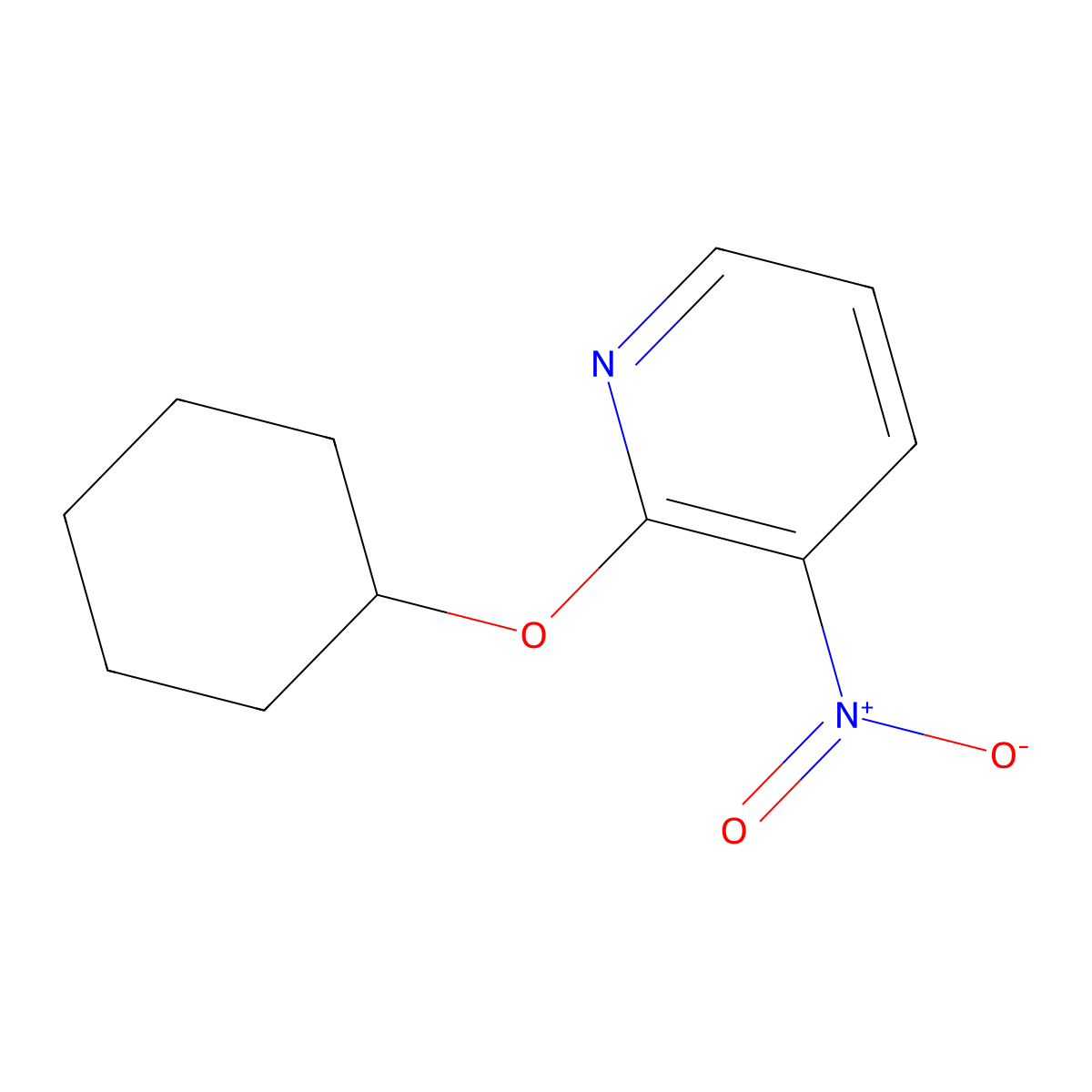 2-(Cyclohexyloxy)-3-nitropyridine molecular structure, CAS 147143-55-3