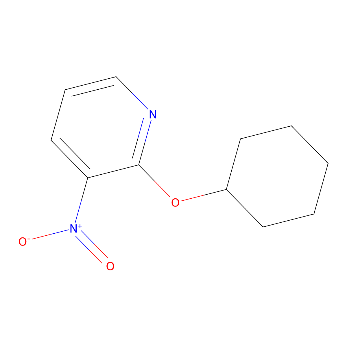 2-(Cyclohexyloxy)-3-nitropyridine molecular structure, CAS 147143-55-3