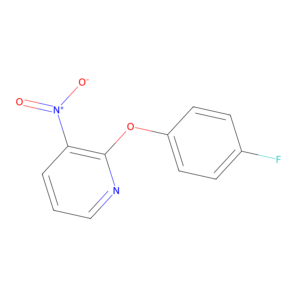 2-(4-Fluorophenoxy)-3-nitropyridine molecular structure, CAS 147143-58-6
