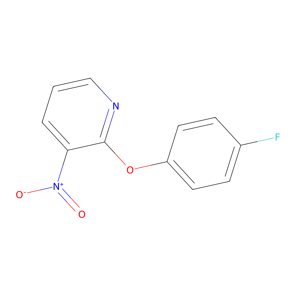 2-(4-Fluorophenoxy)-3-nitropyridine molecular structure, CAS 147143-58-6