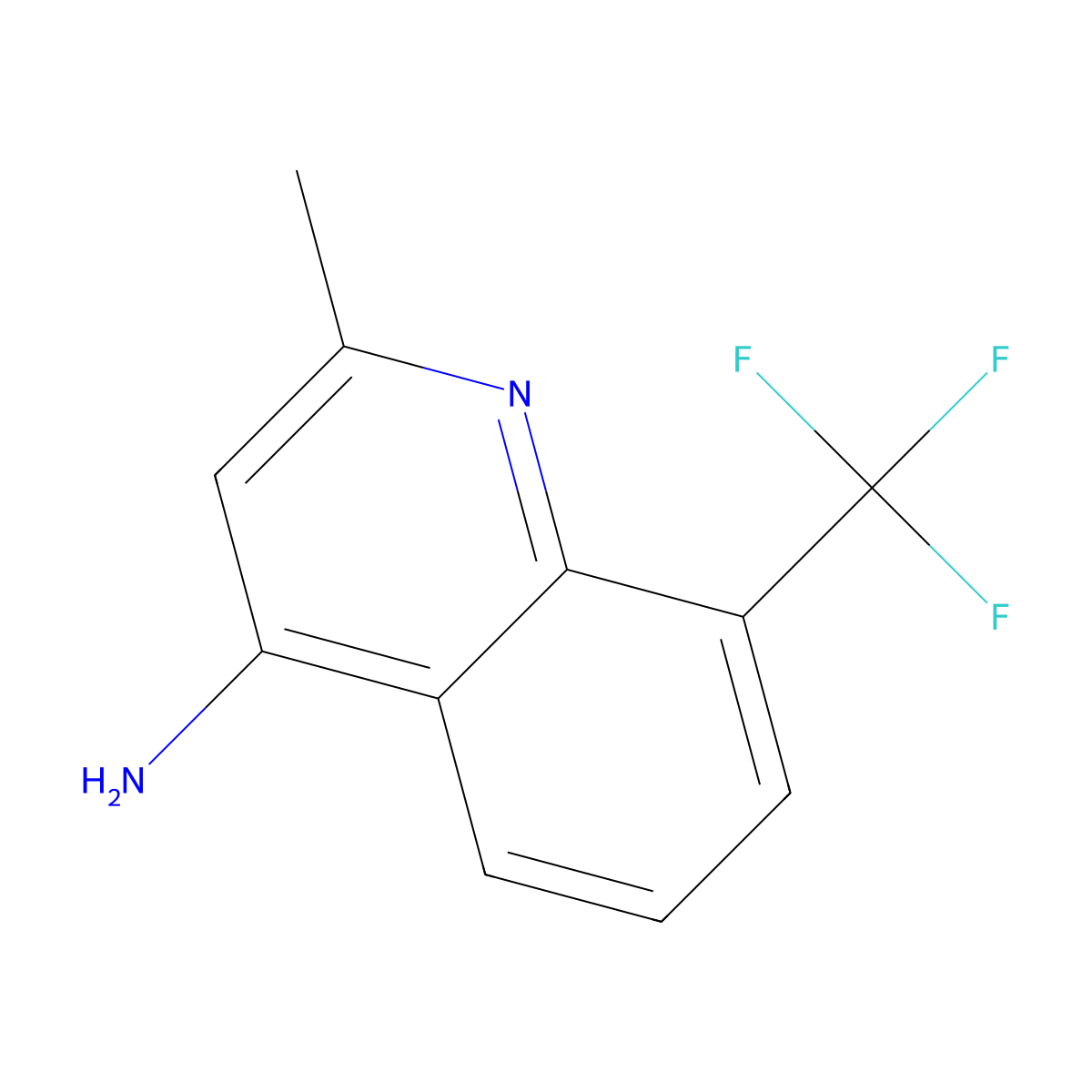 2-Methyl-8-(trifluoromethyl)quinolin-4-amine molecular structure, CAS 147147-73-7