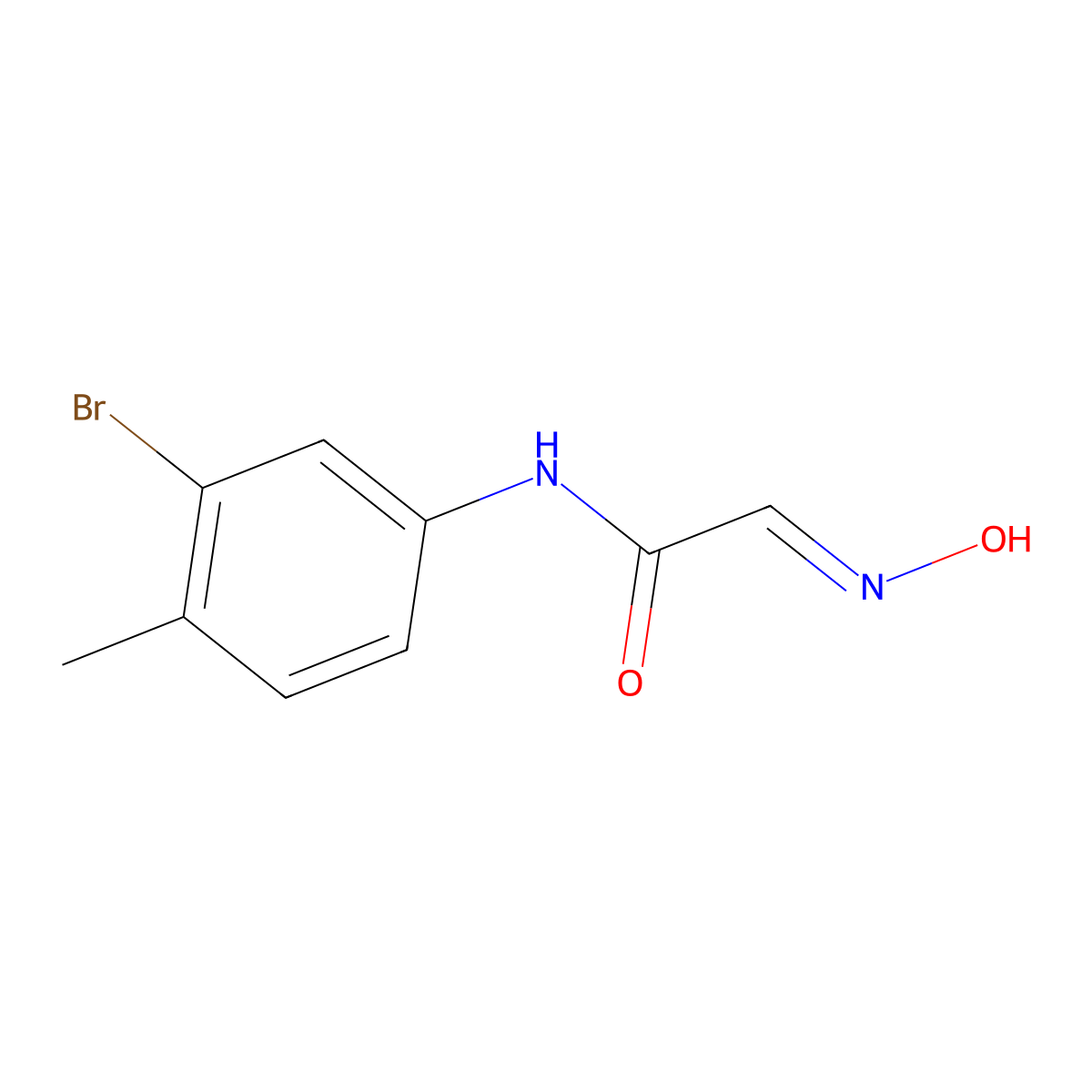 (E)-N-(3-Bromo-4-methylphenyl)-2-(hydroxyimino)acetamide molecular structure, CAS 147149-83-5