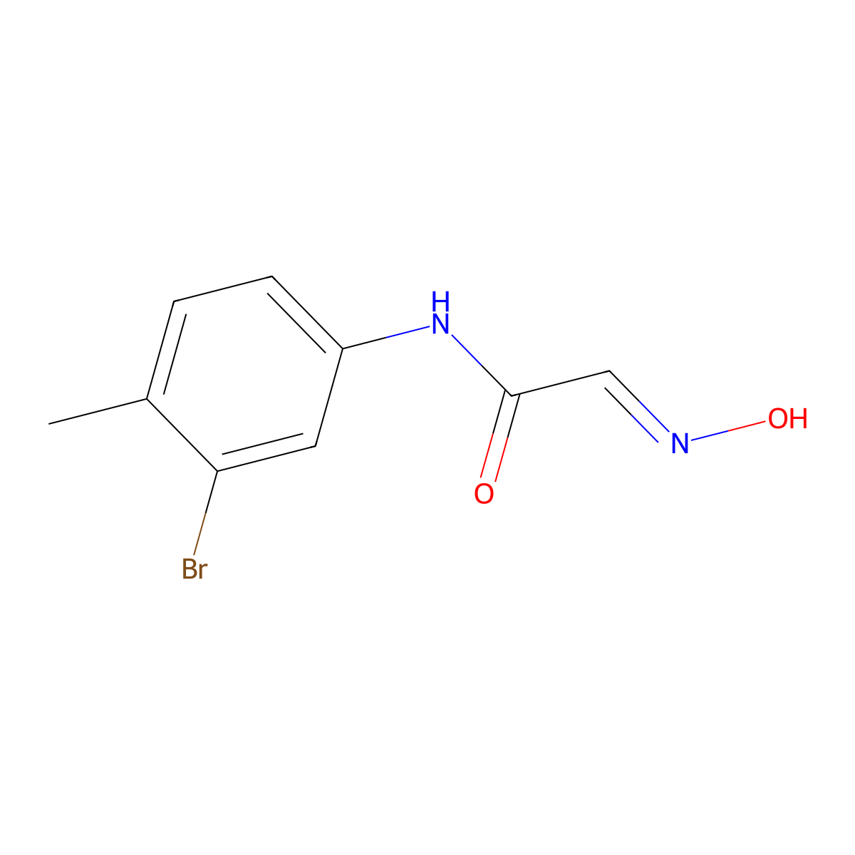 (E)-N-(3-Bromo-4-methylphenyl)-2-(hydroxyimino)acetamide molecular structure, CAS 147149-83-5